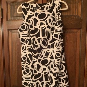 Black & white print women's summer sheath dress